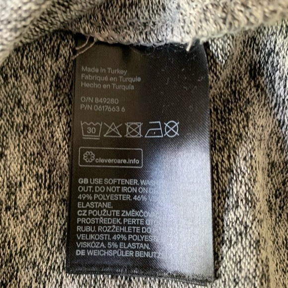 NWOT H&M Gray Sweater with Silver Sequin Bird Appliqués at Shoulders - Picture 6 of 6